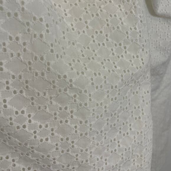 Ann Taylor – White Eyelet Slim Trouser Pant - Picture 4 of 9